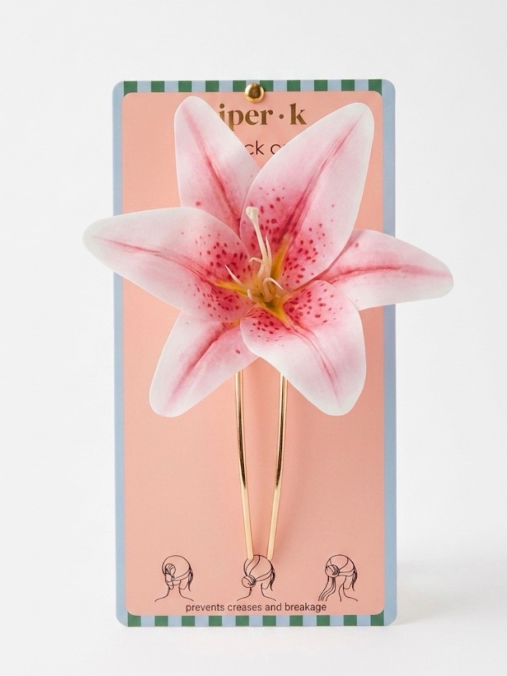 NWT ⚜️🌸⚜️ Piper K Gorgeous Pink Lily Floral French Hair Pin